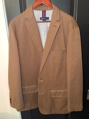 Cremieux Brown Casual Blazer Lightweight Cotton Sport Coat Size Large